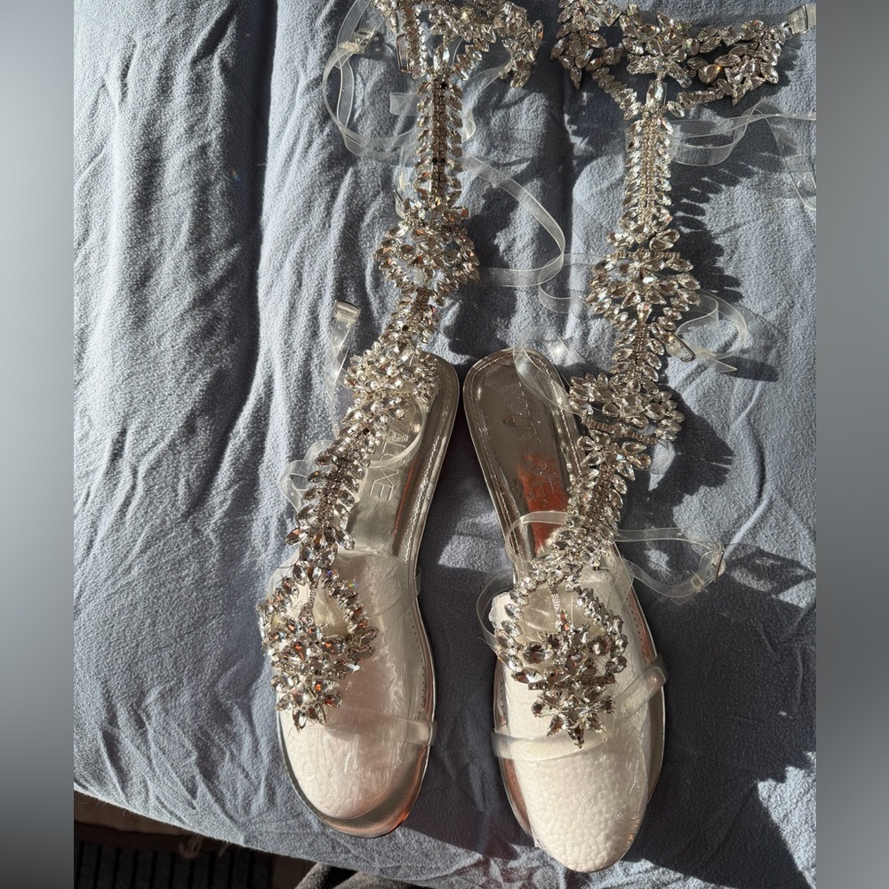 Fashion Nova Crystal Embellished Sandals - Picture 4 of 10